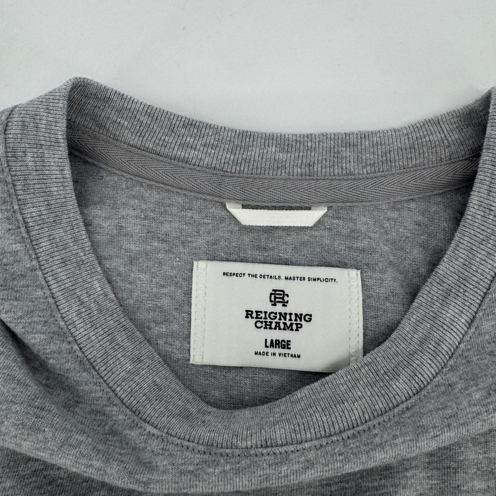 Reigning Champ Mens RC1568 Grey Cotton Short Sleeve Crew Neck T-Shirt Size Large - Picture 3 of 7